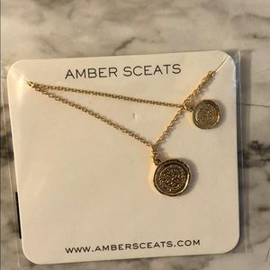 Amber Sceats gold coin necklace set